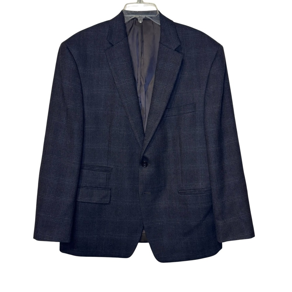 Lauren Ralph Lauren Mens Sport Coat 100% Wool Check Windowpane Business Suit 44S